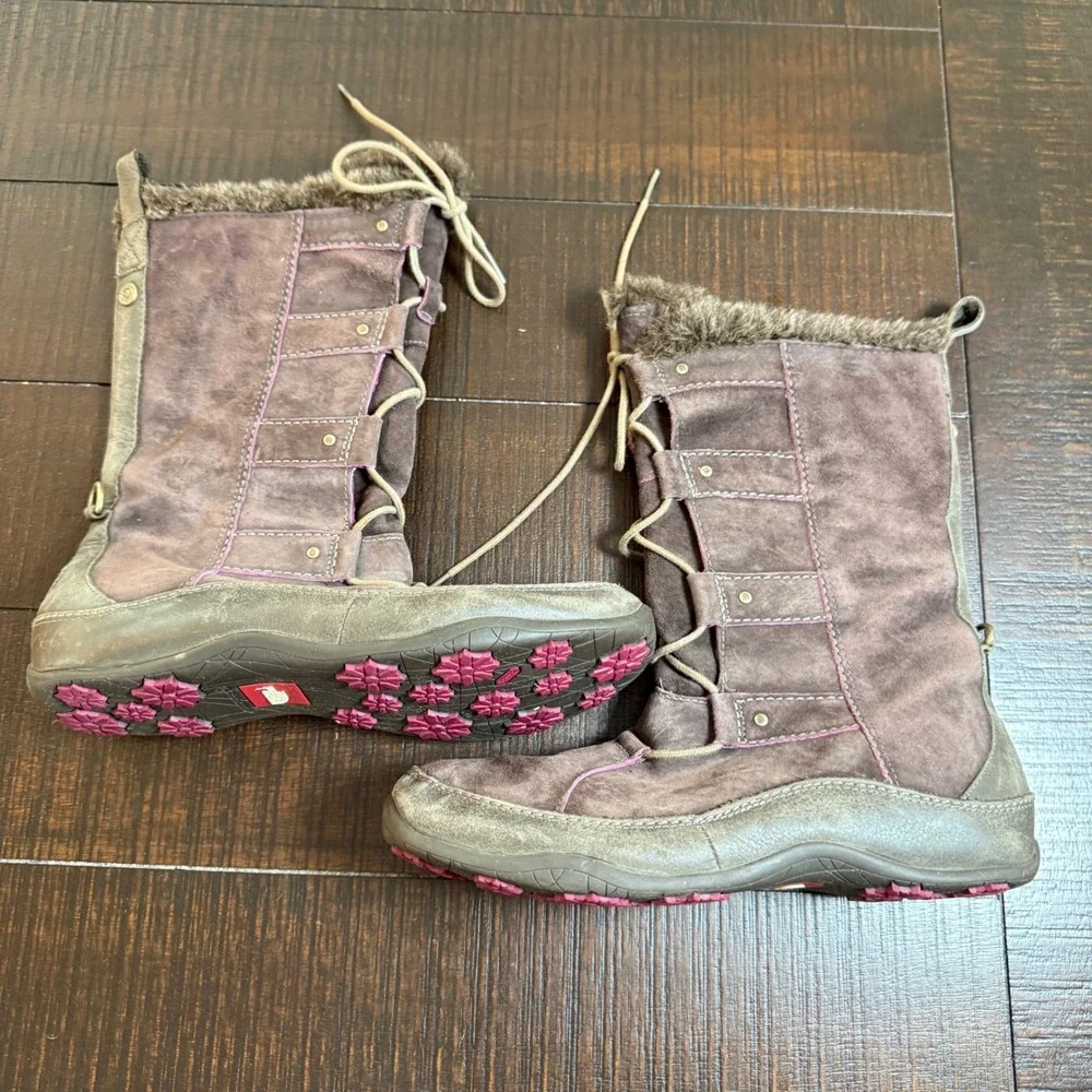 The North Face Janey Purple Suede Winter Boots PrimaLoft Insulated Womens 9